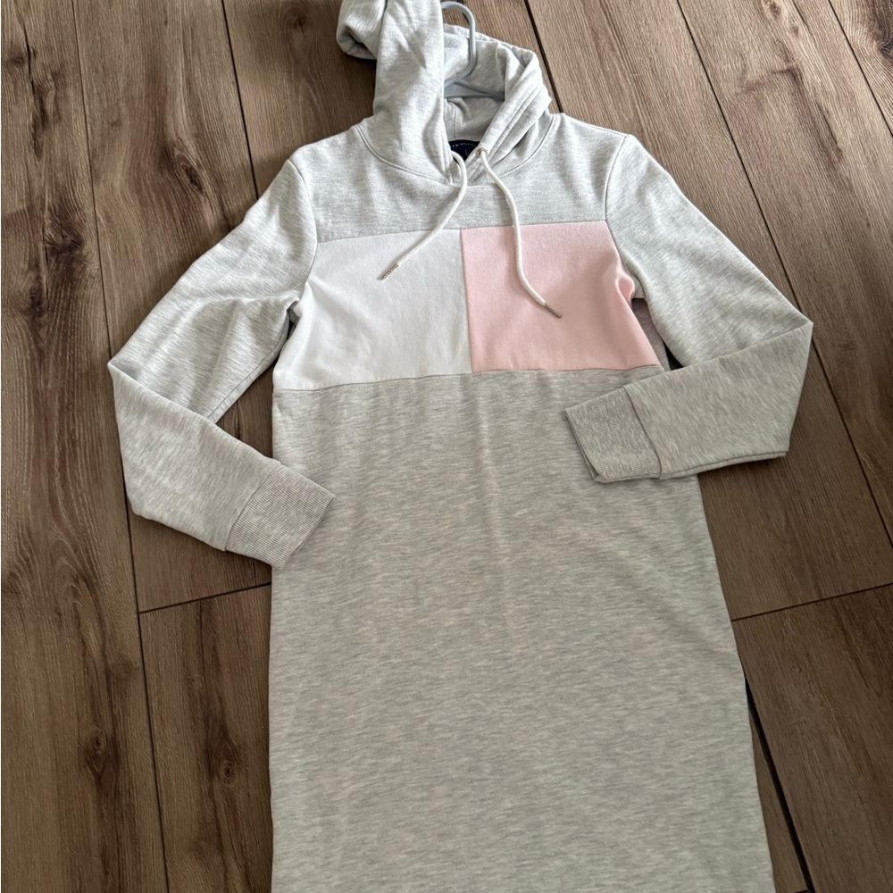 Tommy Hilfiger Gray and Pink Hoodie Dress